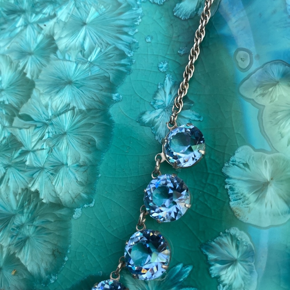 Vintage Sterling Silver Blue Stone Necklace - Picture 5 of 15
